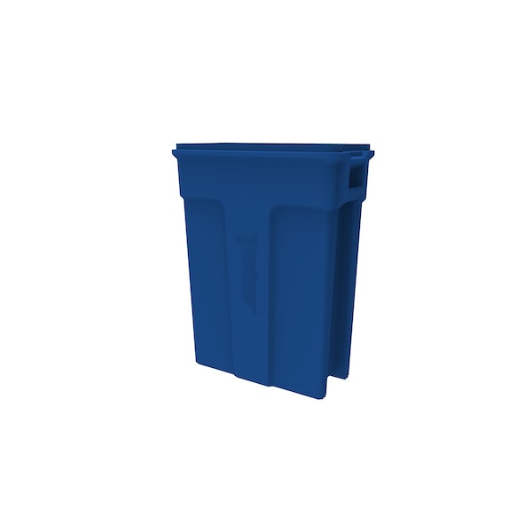 23 Gallon Slimline Rectangular Trash Can, Blue